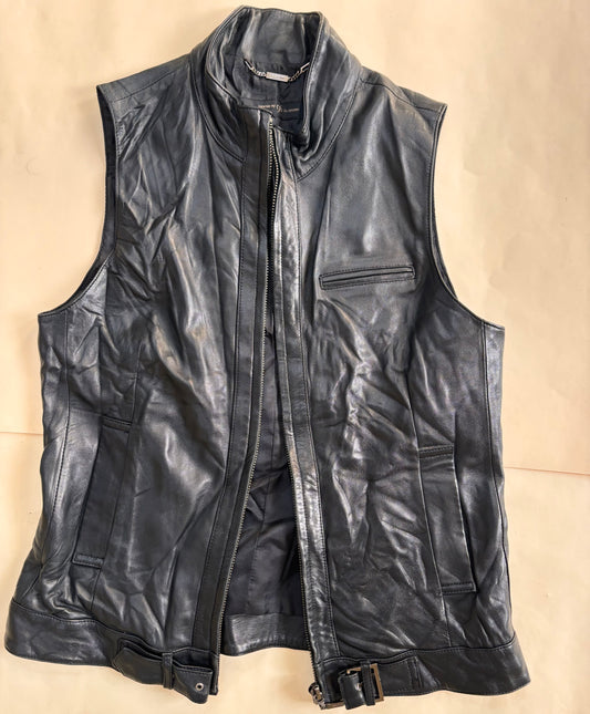 Original Black Leather Waist Jacket
