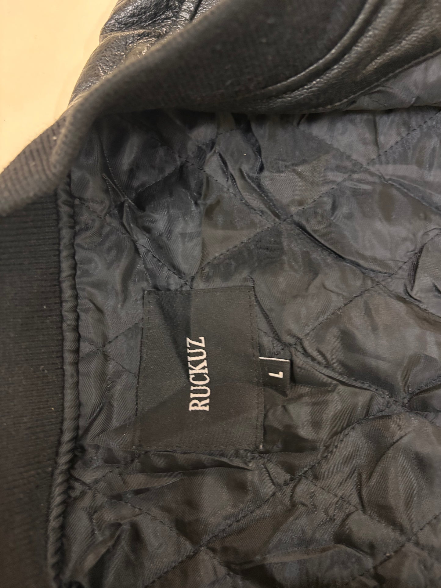 Black Original Leather Bomber Jacket