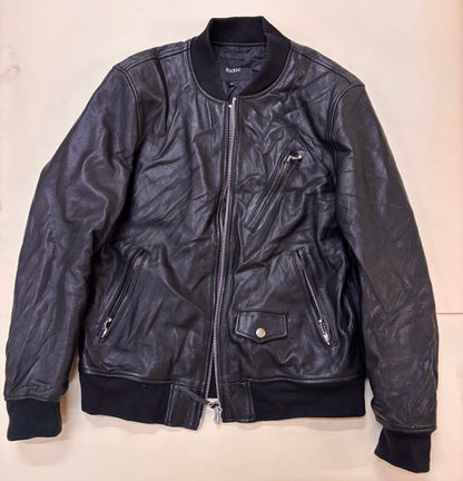 Black Original Leather Bomber Jacket